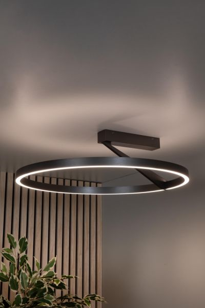 Lucide APPLAUSE - Flush ceiling light - Ø 60 cm - LED Dim. - CCT - 1x40W 2200K/4000K - Grey iron - Premium